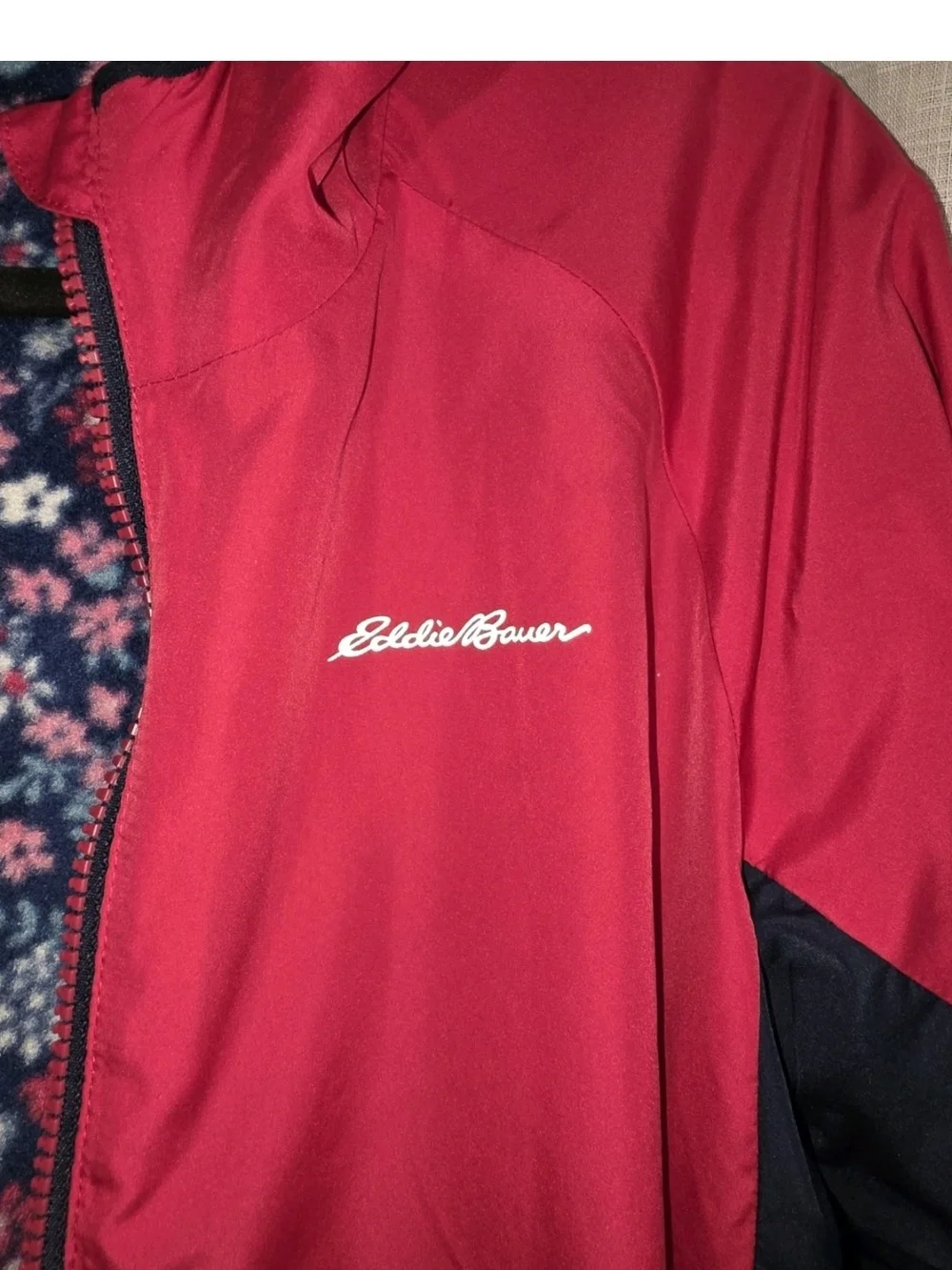 Eddie Bauer Pink and Navy Reversible Ski Jacket